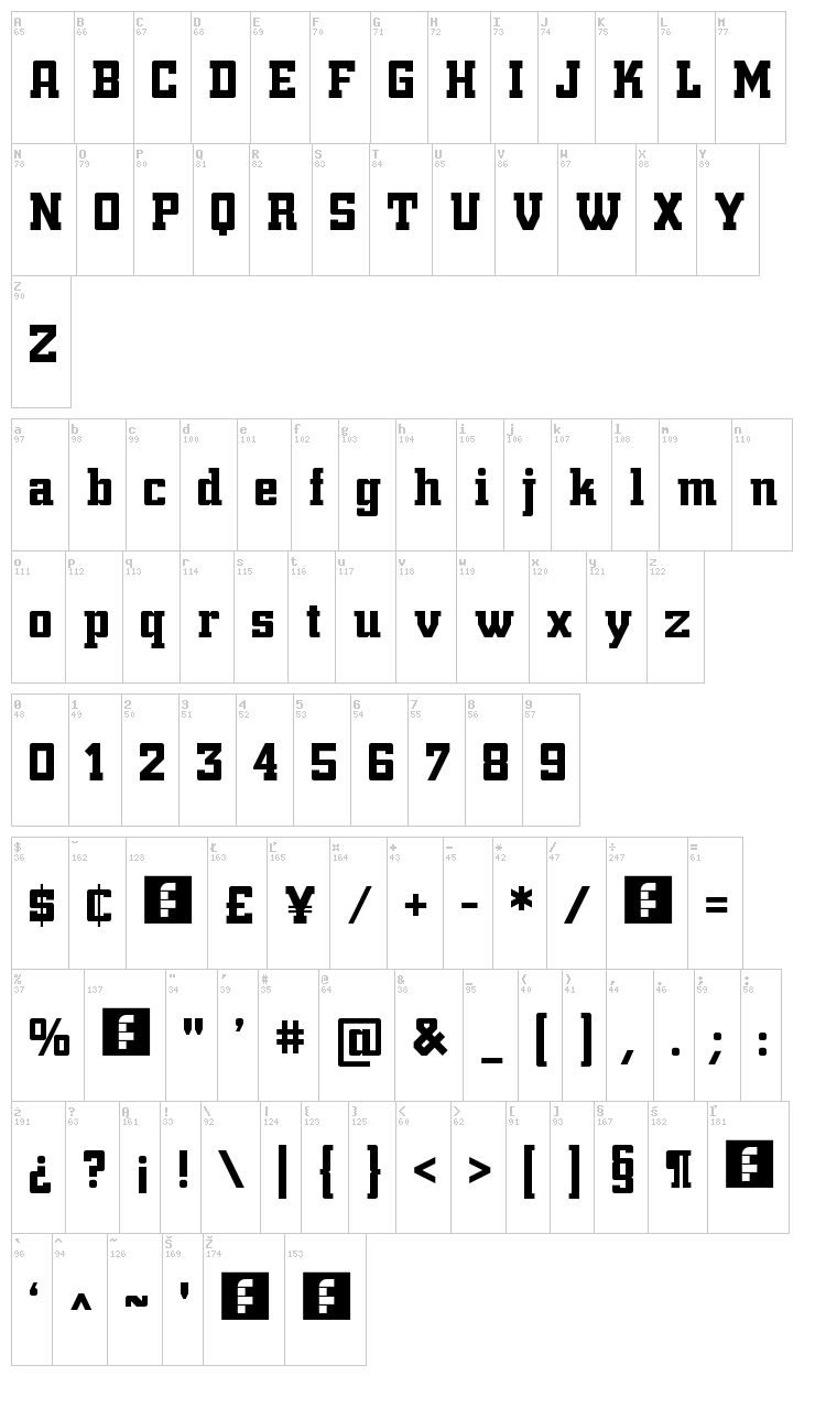 Trump Town Pro font map